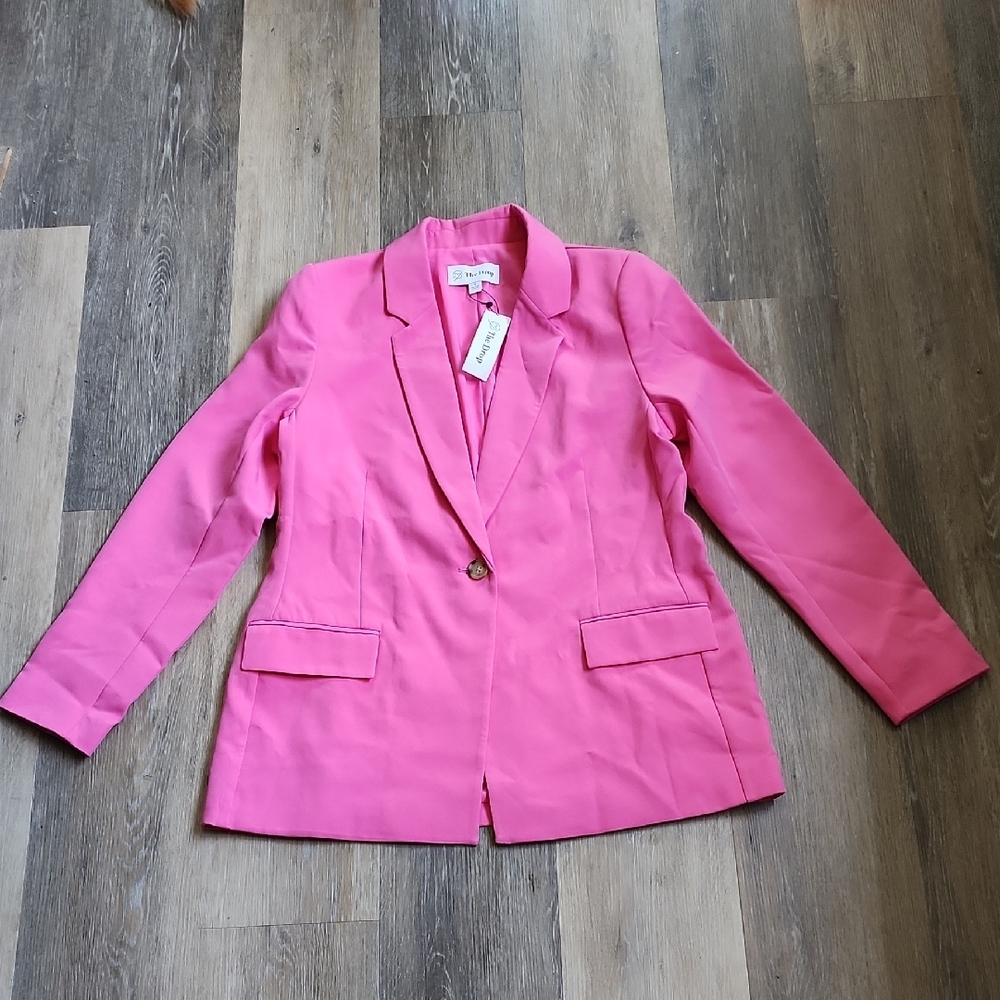 Rose Pink  Blazer with Notched Lapels